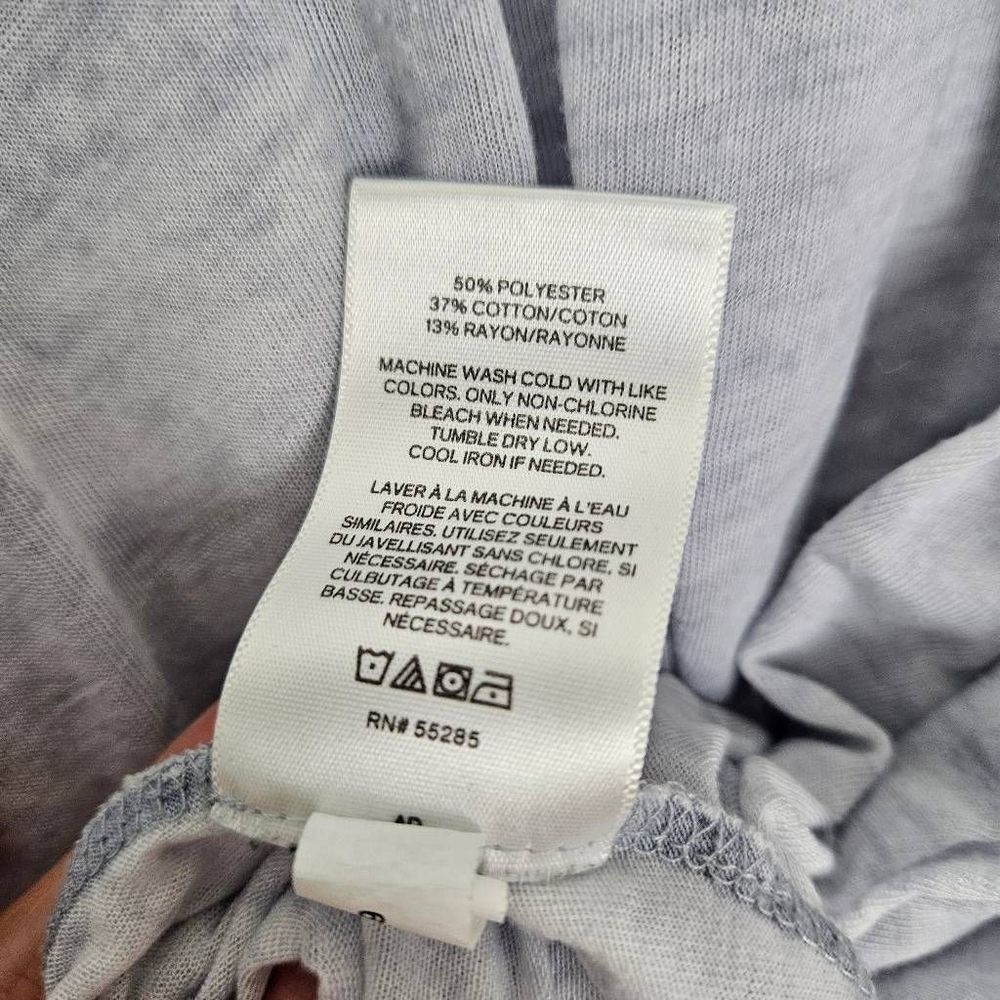 EXPRESS One Eleven Baby Blue Space Dye 3/4 Sleeve Boatneck Semi Sheer Tunic Top - Picture 4 of 5